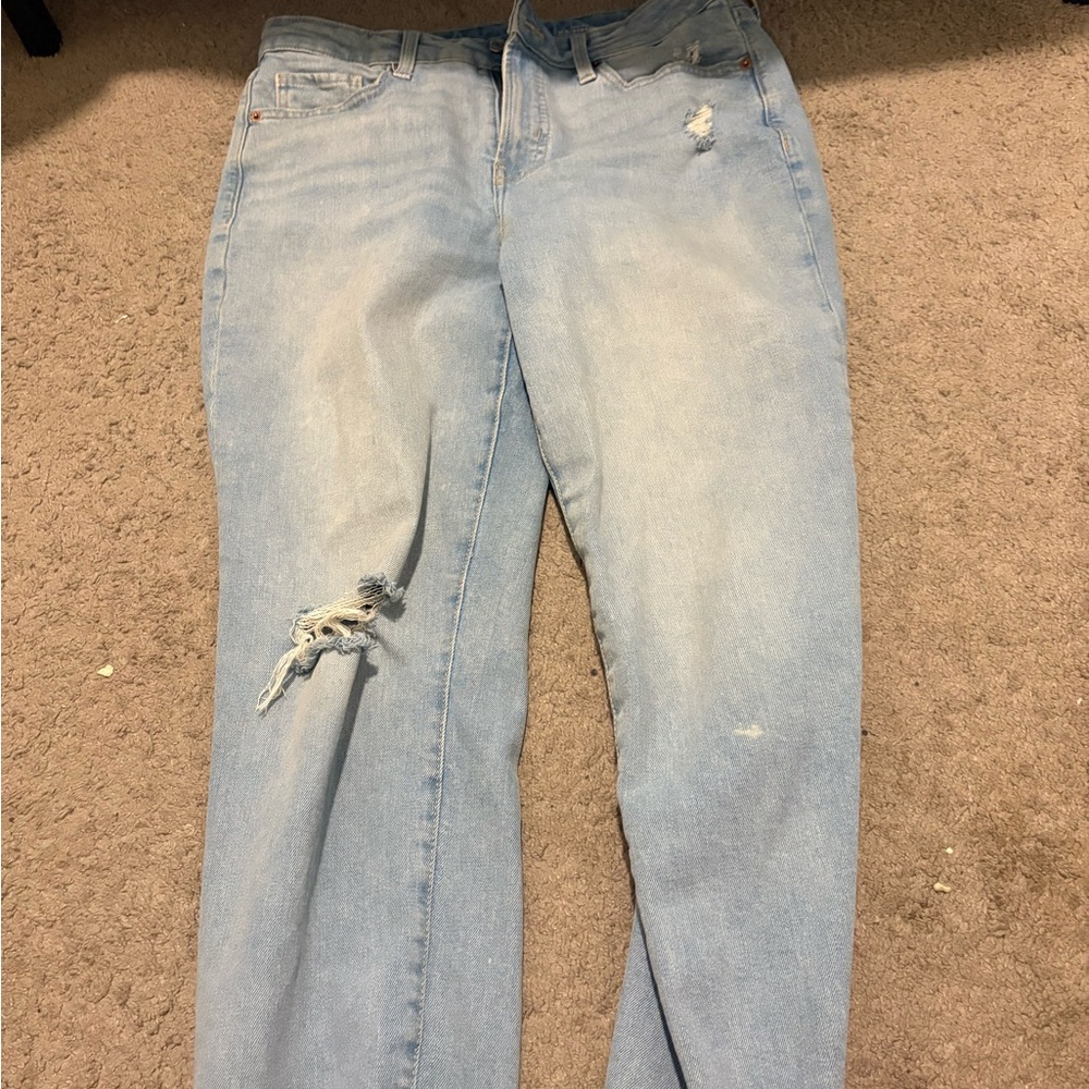 Light Blue Distressed Women's Jeans